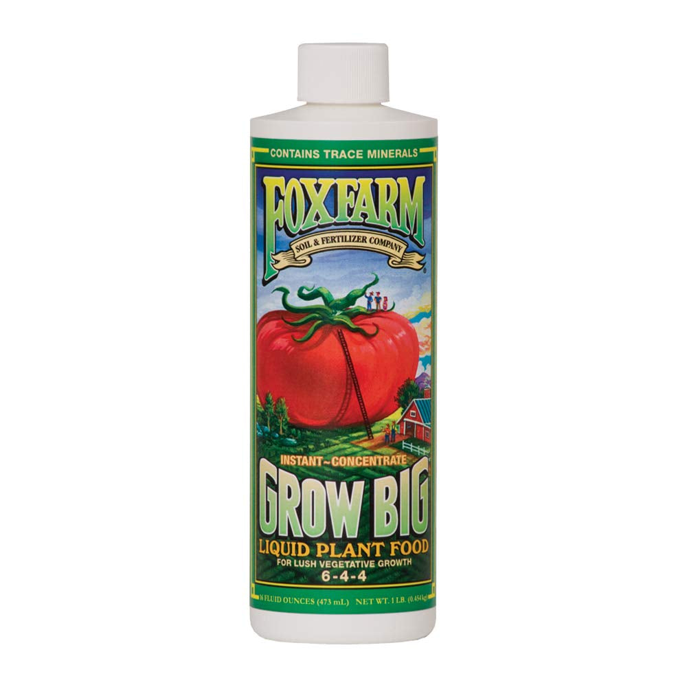 Fox Farm Grow Big Liquid Concentrate, 16 Oz + Twin Canaries Chart (1 Bottle)