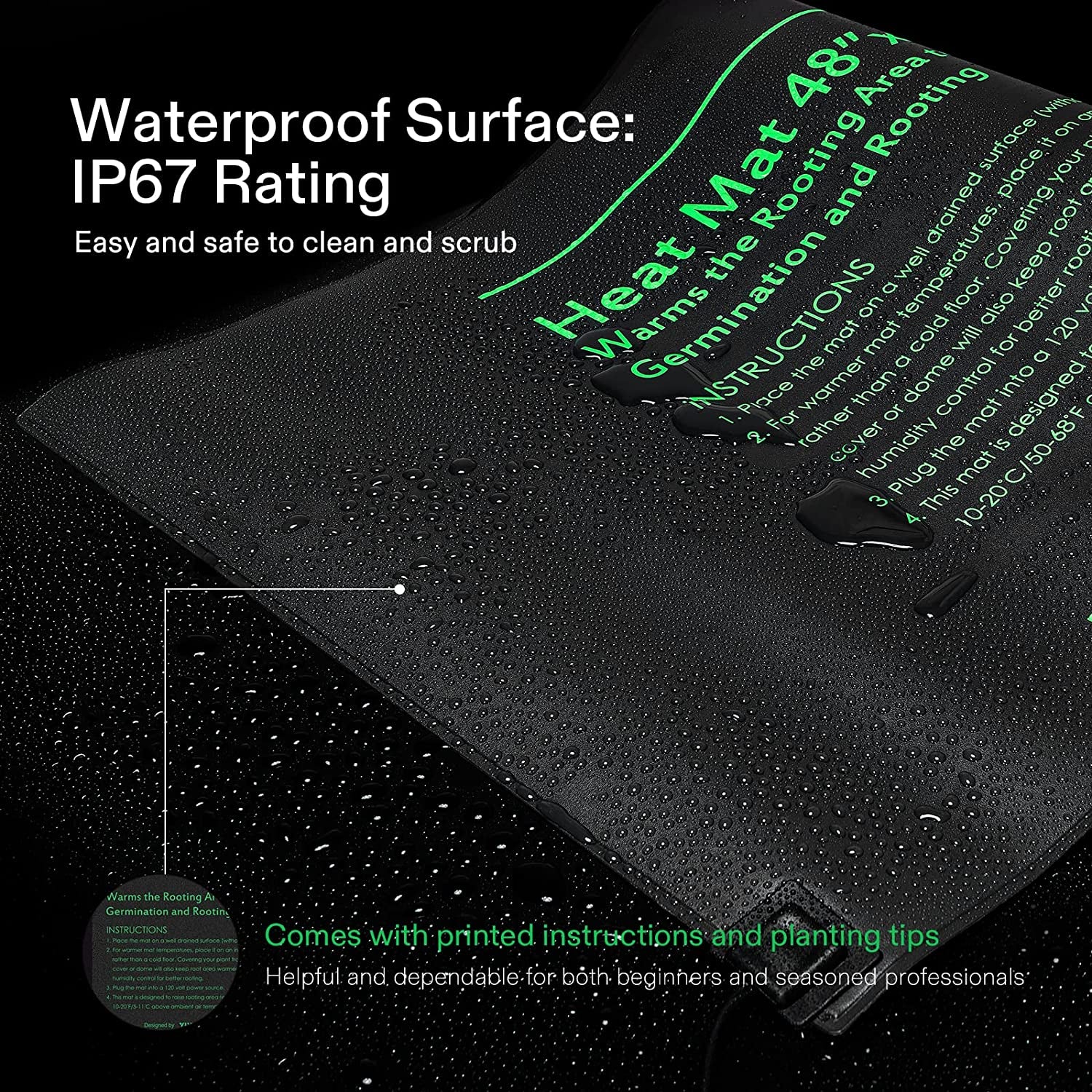 Durable Waterproof Seedling Heat Mat 48" X 20.75" UL & Met-Certified Warm Hydroponic Heating Pad for Germination, Indoor Gardening, Greenhouse