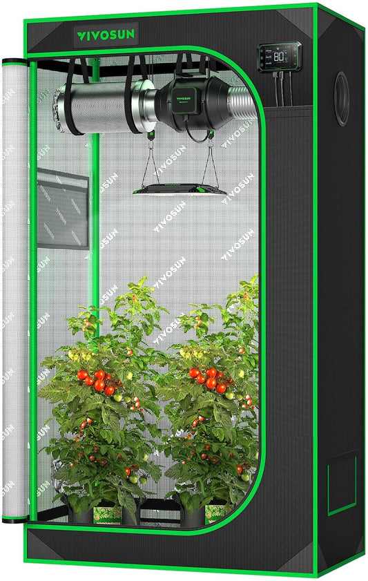 S326 36"X20"X63" Grow Tent, High Reflective Mylar with Observation Window and Floor Tray for Hydroponics Indoor Plant for VS1000/VS2000