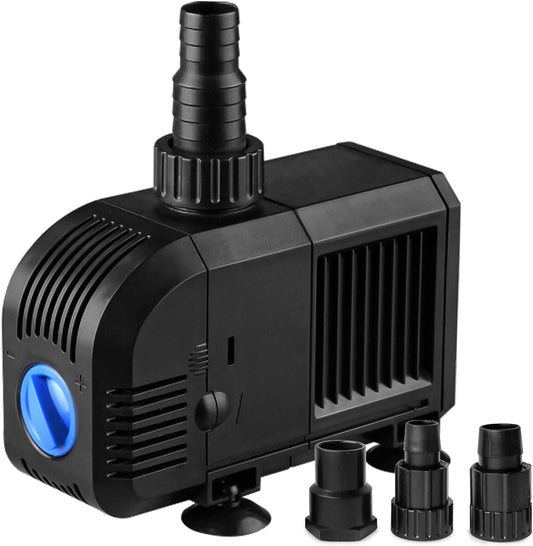Submersible Pond Water Pump: 400 GPH 25W Ultra Quiet Adjustable Outdoor Fountain Pump with 5Ft Power Cord for Aquarium | Fish Tank | Pool | Garden Waterfall | Hydroponic