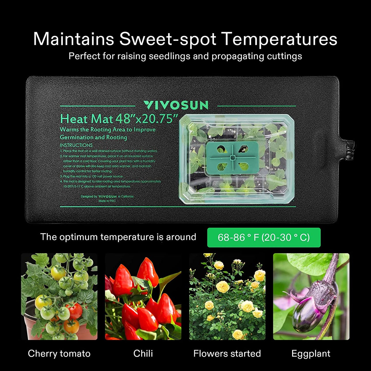 Durable Waterproof Seedling Heat Mat 48" X 20.75" UL & Met-Certified Warm Hydroponic Heating Pad for Germination, Indoor Gardening, Greenhouse