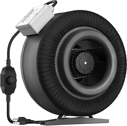 Z8 8 Inch Inline Duct Fan, 740 CFM Ventilation Fan with Variable Speed Controller for Grow Tent, Indoor Garden Ventilation, Black