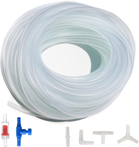Standard 3/16" Flexible Airline Tubing with Connectors for Aquariums, Terrariums and Hydroponics (165Feet+52Connectors)