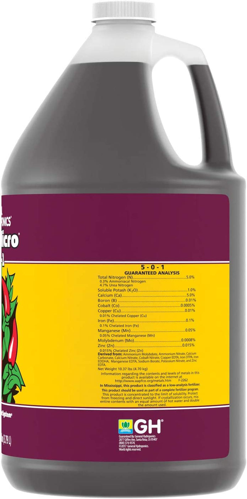 Floramicro 5-0-1, Use with Florabloom & Floragro for a Tailor-Made Nutrient Mix Ideal for Hydroponics, 1-Gallon