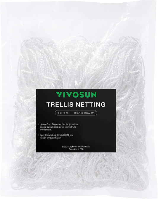 Heavy-Duty Polyester Plant Trellis Netting 5 X 15Ft 1 Pack