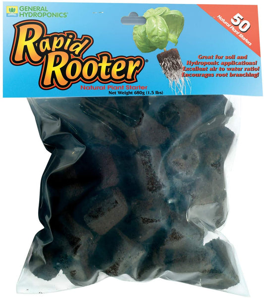 Rapid Rooter, Starter Plug for Seeds or Cuttings, Great for Soil or Hydroponics Growing System, 50 Plugs